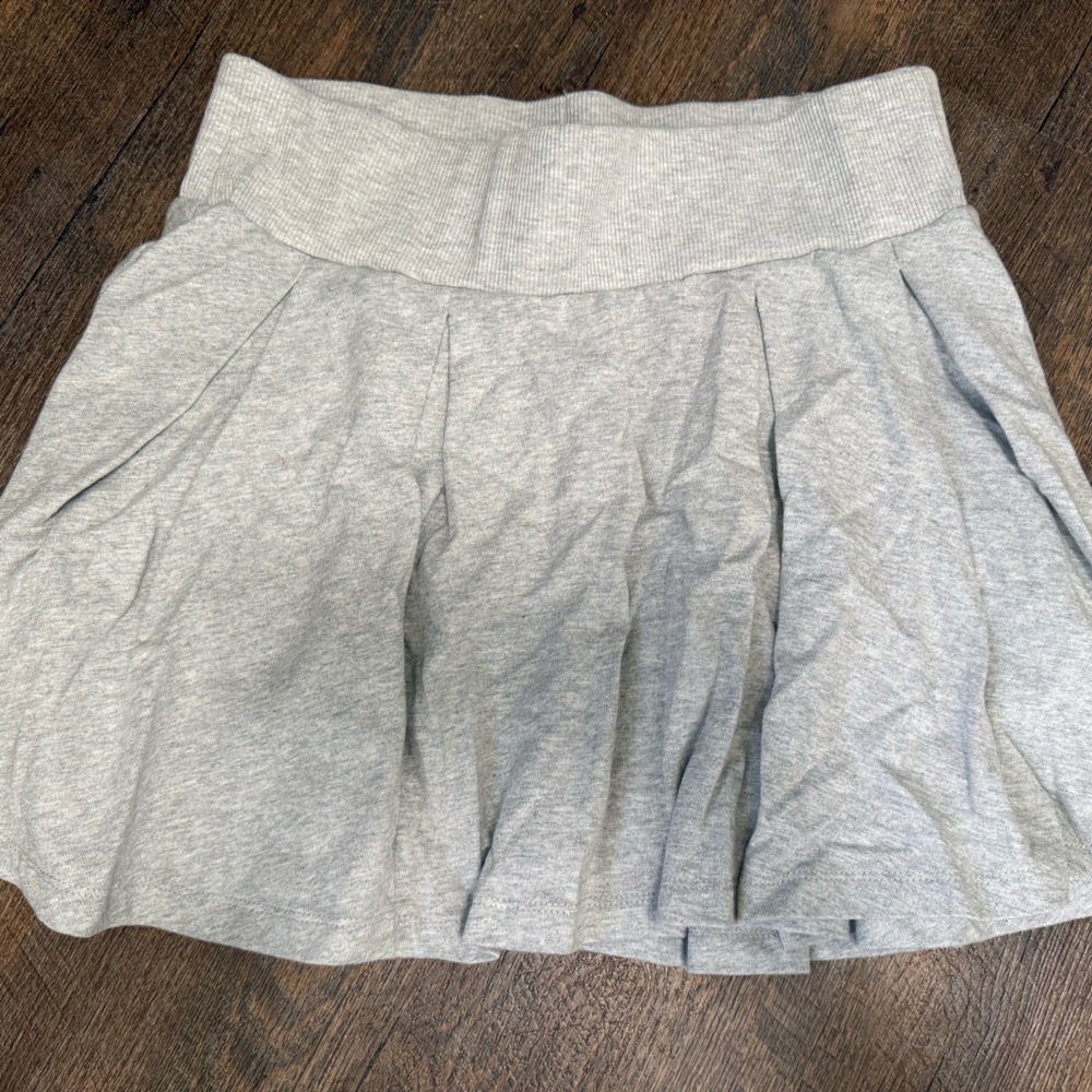 wild fable Light Gray Knit Pleated Skater Skirt